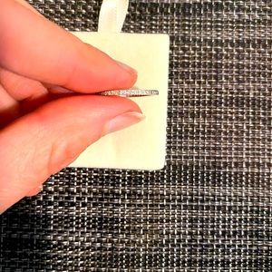 Beautiful vintage 18k white gold wedding band with diamonds throughout.